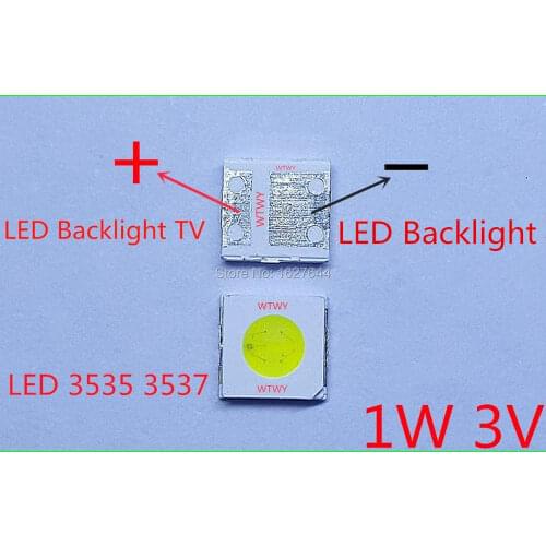 1000pcs UNI LED 3535 3537 LED Backlight TV High Power 1W 3V 90LM LED Backlight Cool white For LED LCD TV Backlight Application