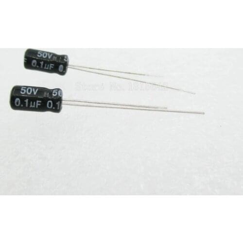 20PCS/LOT 0.1uF 50V Aluminum electrolytic capacitor 4*7 Electrolytic Capacitor 50v 0.1uf