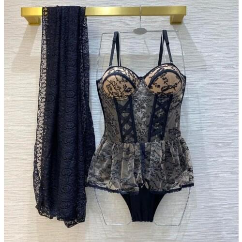 2021 women Summer holiday Beach lace Bodysuits Sexy backless Spaghetti Strap Skinny push up Rompers swimsuit cover-ups y409