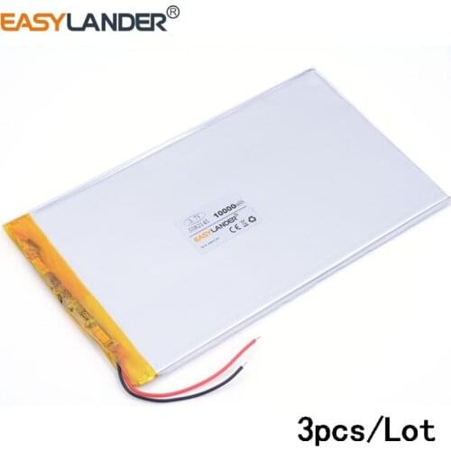 3pcs /Lot 3.7 V 10000 mah 5582145 lithium Li ion polymer rechargeable battery For e-book video game IPAQ MID pad