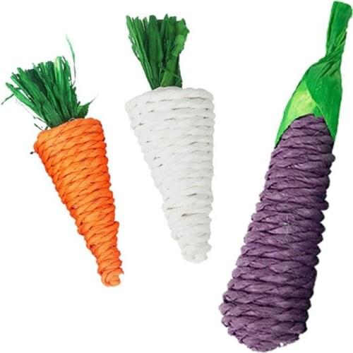 3PCS/Set Bird Chew Toy Interactive Straw Pet Parrot Toy For Small Animal Rabbit Rats Teeth Cleaning Toys Hamster Accessories