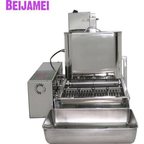 BEIJAMEI Commercial Doughnut Makers Electric 4 Rows Donut Maker Fryer Machine Automatic Donut Making Frying Price