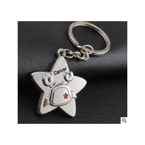 Free shipping can mix fashion metal Twelve constellation Cancer key chain keychain key ring key holder