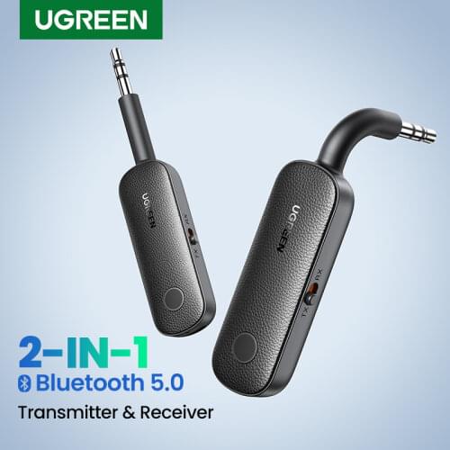 UGREEN 2-in-1 Bluetooth Transmitter Receiver Bluetooth 5.0 Adapter Wireless 3.5mm Adapter Low Latency for TV/Home Sound System