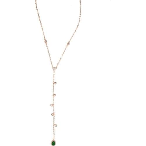 COLORFUL christmas gift cz drop charm chunky statement women tear drop birthstone stunning sexy long women Lairat drops necklace