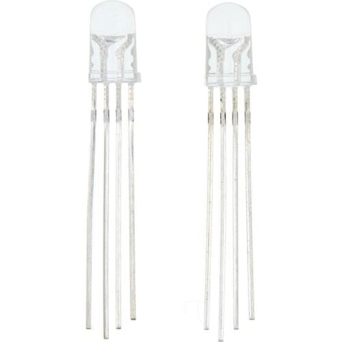 1000pcs RGB LED 5mm Diode Diffused RGB-LED-Diode RGB LED Anode/Cathode 4Pin Multi-color Tri-Color F5 Round Head LED Diodes