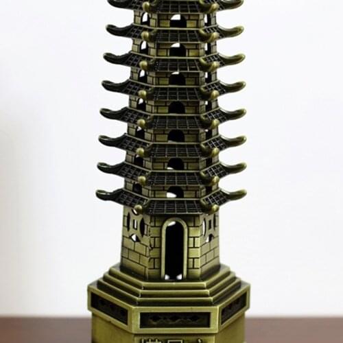 Feng Shui Alloy 3D Model Chinese Wenchang Pagoda Tower Crafts Statue Decoration GXMA