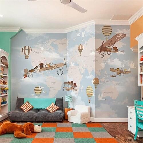 Beibehang Custom Mural Wall paper 3D Stereo World Map Fresco Living Room Office Study Interior Decor Wallpaper Childrens room