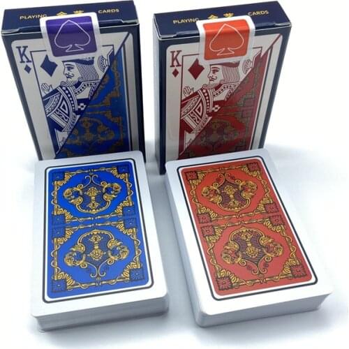 Playing Cards 2Sets/Lot Plastic Waterproof Texas Hold'em Poker Cards Narrow PVC Pokers Board Games 2.28*3.46 Inch Card Game