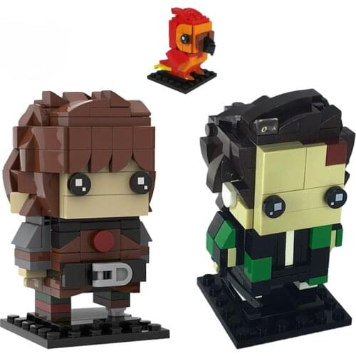 MOC Mini Character Demon Killer Dragon Knight Building Blocks Kit Brickheadz Animal Flame Phoenix Bricks Toys For Children Gift