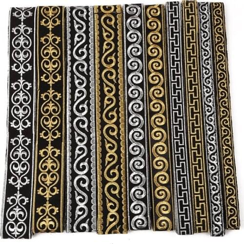 2/2.5/3/5cm Silver Gold 4m/str of Beautiful Lace Ribbon DIY Embroidery Lace Mesh Lace Trim Jewelry Nation Clothing Accessories