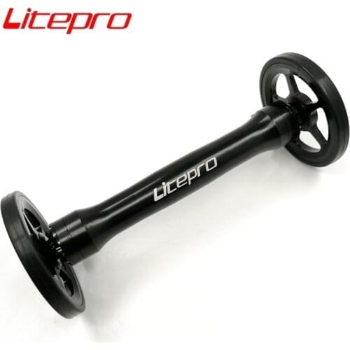 Litepro Folding Bike Easy Wheel & Telescopic Rod Extension Bar For Brompton Rear Racks