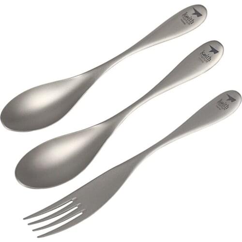 Spoon Fork Western Dessert Cutlery Titanium Spoon Fork Coffee Soup Spoon Bacteriostatic Flatware Camping Travel Tablewares