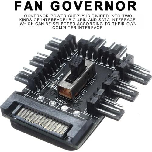 Mayitr 1pc 1 to 8 Fan Channel Hub Adapter Durable 12V 3-pin Power Supply Splitter Adapters For PC Computer