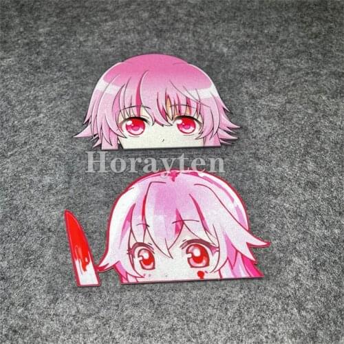 Anime Girl Lovely Stickers Reflective Motor Bike Auto Trucks Computer Case DIY Graphic Decals Car Styling 13cm