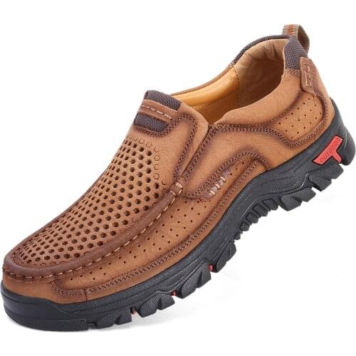 New Breathable Luxury Brand Mens Casual Shoes Genuine Leather Mocassin High Quality Mens Loafers Comfortable Outdoor Men Shoes