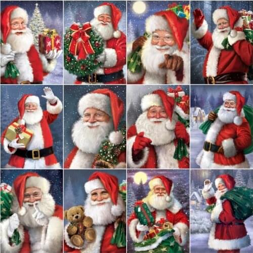 CHENISTORY Pictures By Number Santa Claus Kits Handpainted Art DIYPainting By Numbers Figure Drawing On Canvas Home Decor
