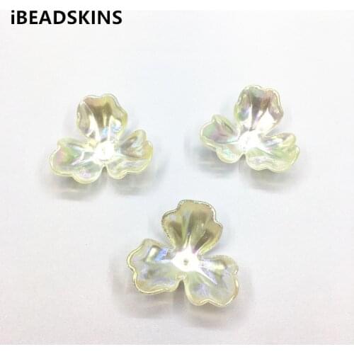 New arrival! 35mm 50pcs Aurora/AB effect Petal beads for Earrings parts,Hand Made Headdress Necklace DIY/Findings Jewelry