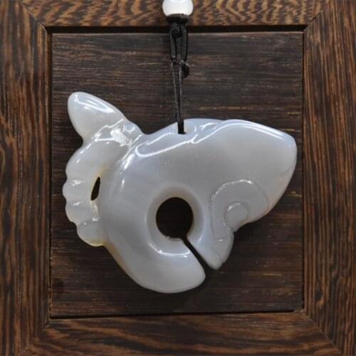 Hongshan Culture Gift Agate Zodiac Jade Wearing Good Fortune Collection Pendant Stone Carving Pendant Necklace Keychain Car Deco