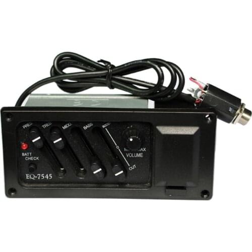Professional 4 Band Acoustic Guitar Preamp Amplifier EQ-7545 Piezo Pickup 6.5MM Output Acoustic Guitar Acceseories