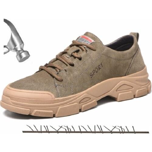 Work Sneakers Light Men Work Shoes Safety Boots Anti-puncture Safety Shoes Waterproof Boots Men Anti-smash Industrial Shoes