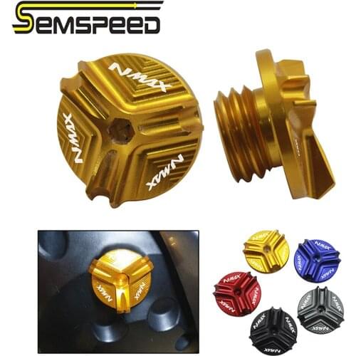 SEMSPEED CNC Motorcycle N-MAX Oil Drain Sump Plug Engine Filler Tank Cap Bolts For Yamaha NMAX155 150 125 2015-2018 2019 2020
