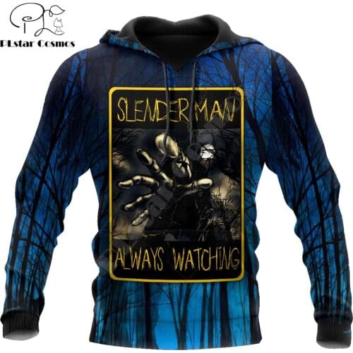 Halloween Slenderman 3D All Over Printed Autumn Men Hoodies Unisex Casual Pullovers Zip Hoodie Streetwear sudadera hombre DW632