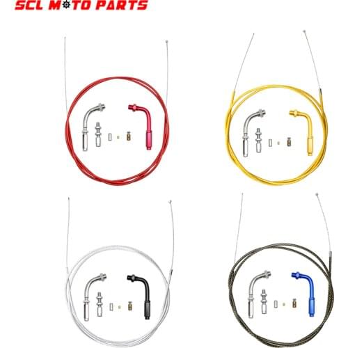 ALconstar-Motocycle 190cm Throttle Cable Nylon Braided Pipe With 90° Accelerator Adjuster Screw For Honda Yamaha KTM