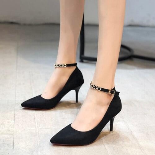 Sexy High Heels Women Pumps High Platform Frosted Leather Shoes Buckle Woman Elegant Party New Wedding Shoes Female W37-77