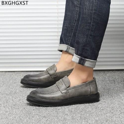 Casual Business Shoes Men Penny Loafers Men Leather Shoes Men Classic Italian Slip on Shoes Man Office 2021 Chaussure De Homme