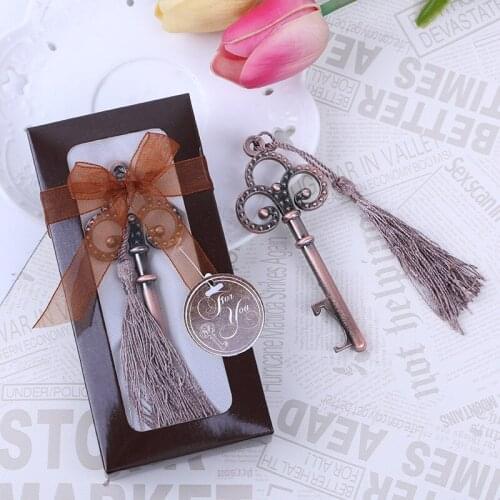 Zinc Alloy Vintage Key Bottle Opener European Style Small Wedding Favors for Guests Kitchen Tools Accessories Beer Opener