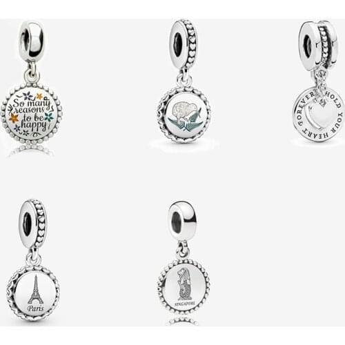 2020 New Fashion Silver 925 Hold Your Heart Split Dangle Zealand Kiwi Hanging Charm Original Woman Jewelry Romance Best Gift