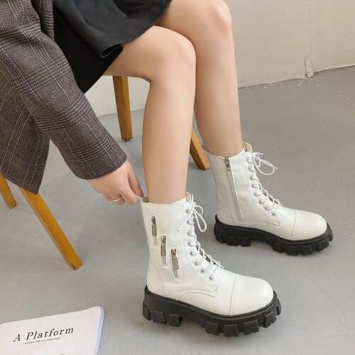 Ladies Martin Boots Women 2021 New Height Korean Motorcycle Boots Round Head Women Boots Retro Zipper Short Boots Women Shoes