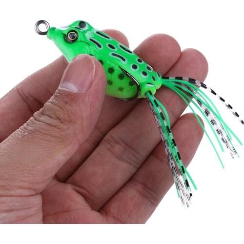 1pcs 55mm 8g Artificial Soft Frog Fishing Lure Floating Green Frog Lures silicone bait