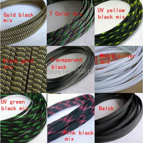 10M free shipping 8mm Tight Braided PET Expandable Sleeving braided cable sleeve