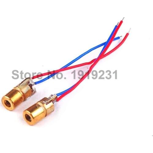 10PCS 650nm 6mm 3V 5mW Adjustable Laser Dot Diode Module Red Copper Head