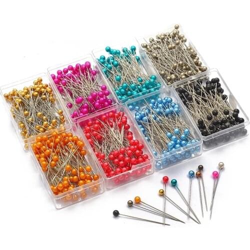 100PCS/Lot Batch Sewing Needle Tool Round Stitch pins DIY Wedding Corsage Colorful Sewing Pearl Head Dressmaking Pins Florists