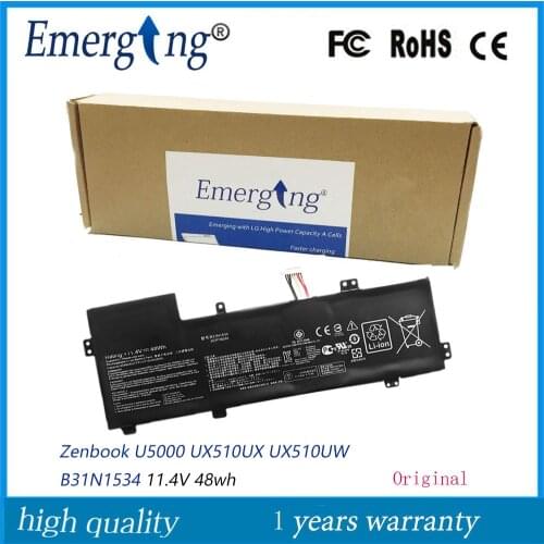 11.4V 48WH Original B31N1534 New Laptop Battery for ASUS Zenbook U5000 UX510UX UX510UW