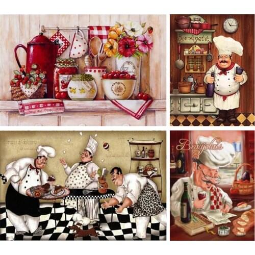 Full Square/Round Drill 5D DIY Diamond Painting "Cartoon chef scenery" Embroidery Cross Stitch 5D Home Decor
