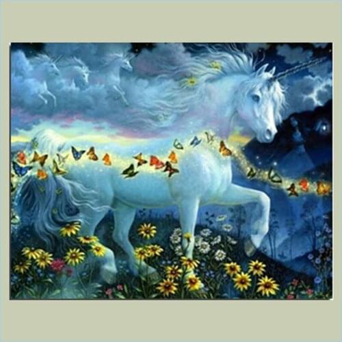 Diamond Embroidery Animal 5D Needlework Cross Stitch Crystal Full Diamond Mosaic Kits Decoration Diy 3D Diamond Painting Unicorn