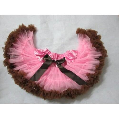 Free Shipping Pink With Coffee Skirt