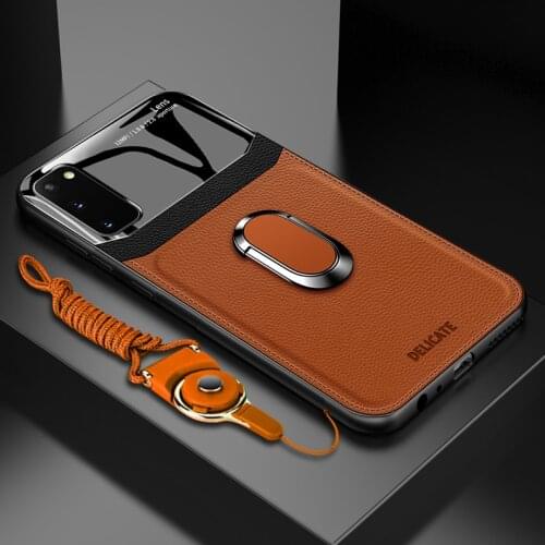 Business Magnetic Phone Case and Lanyard for Samsung Galaxy Series Note 20 S20 Ultra Plus S21 Anti-fall Bracket Protective Cover