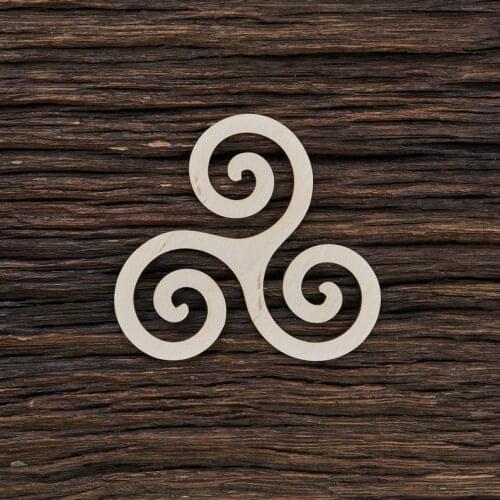 Wooden Triskele Shape For Crafts And Decoration - Laser Cut - Celtic Triskele - Triskele Pendant - Triskelion - Triskele Necklac