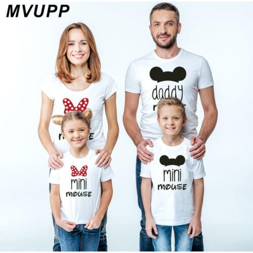 Mommy and me t shirt family matching outfit look father mother daughter son baby boys girls clothes Female Lady King Queen Print