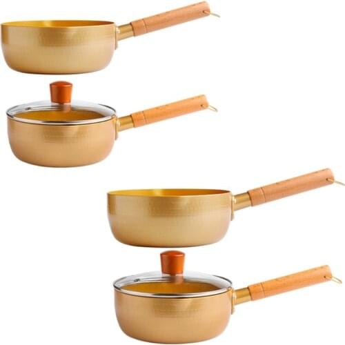 Nostick Saucepan Milk Pan Saucepan Multipurpose Pots Saucepan Solid Wood Handle Nonstick Saucepan Milk Saucepan 2 Sizes