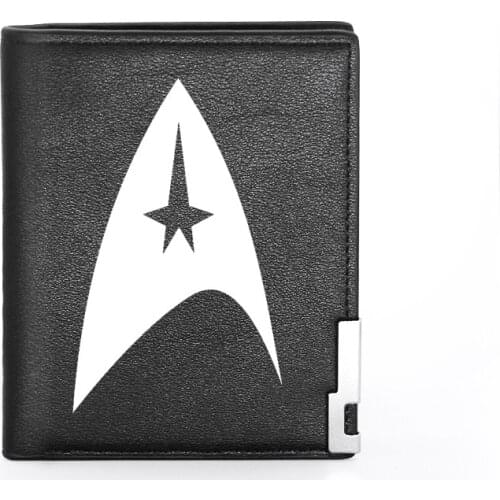 Classic Fashion Star Fleet Theme Printing Mens Wallet Leather Purse For Men Credit Card Holder Short Slim Wallet Pocket