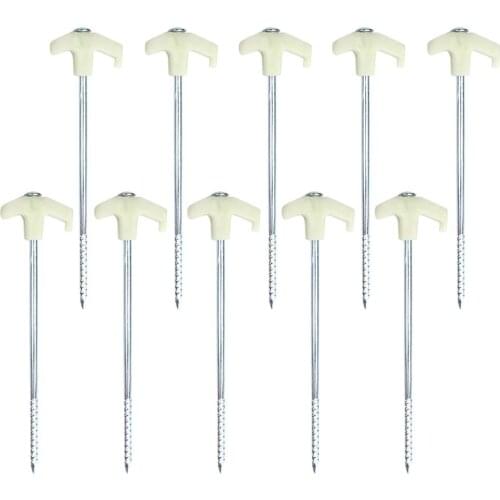 10 Pack Metal Tent Pegs Glow in The Dark Stopper Tent Stakes Heavy Duty Garden Stakes Camping Stakes Tent pegs Tent Stakes Pegs
