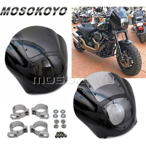 Motorcycle Quarter Headlight Fairing Windshield 49mm Fork Clamp Kit for Harley XL Iron 883 XL883N FXR FXD Dyna Sportster 86-17