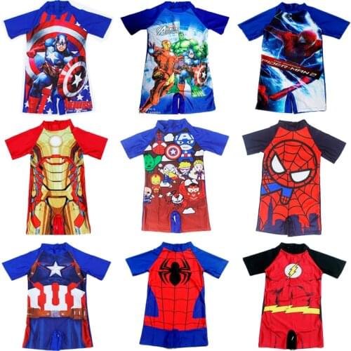Boys' Swimsuit Swimsuit Cartoon Spider Man Car McQueen One Piece Swimsuit Swimming Childrens Sports Baby Beach Suit