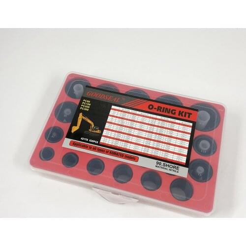 Square O-ring box For Komatsu Excavator 42 size=626 Pcs PC60 PC100 PC200 PC300 NBR90 O Ring kit Assortment